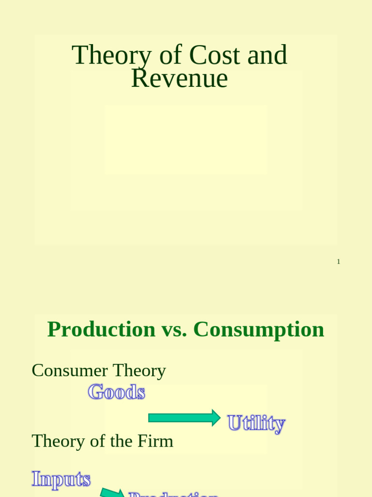 Chapter 3 Theory of Cost and Revenue | PDF | Production Function ...