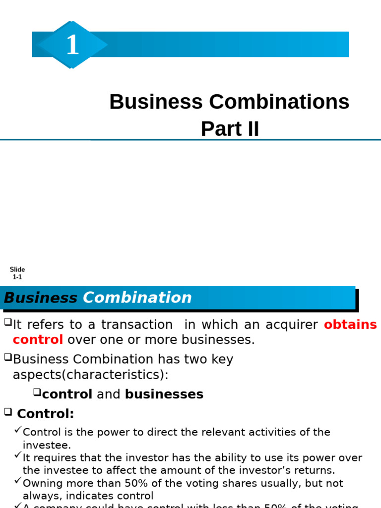 BC Chapter One - Latest | PDF | Goodwill (Accounting) | Mergers And ...