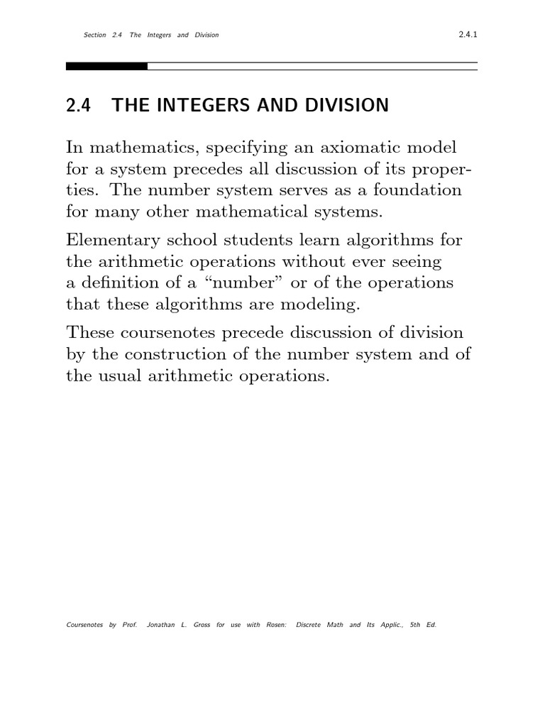 Understanding Integers and Division | PDF | Prime Number | Natural Number