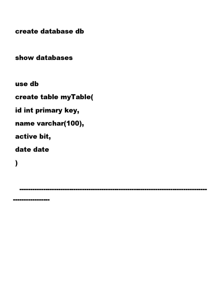 Create Database DB | PDF