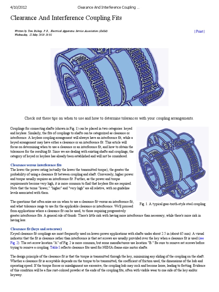 Clearance and Interference Coupling Fits PDF Torque Temperature