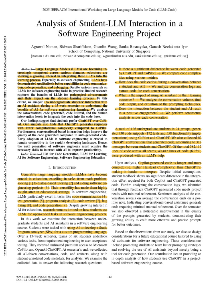 Enhancing Software Learning with LLMs | PDF | Artificial Intelligence ...