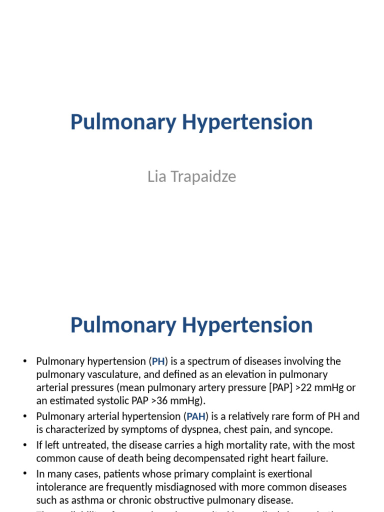 Understanding Pulmonary Hypertension | PDF | Respiratory Diseases ...