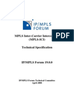 MPLS Inter-Carrier Interconnect (Mpls-Ici) Technical Specification