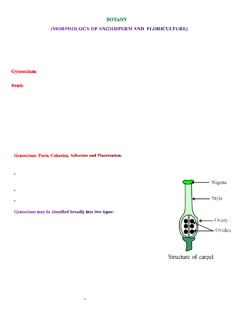 B.SC - Sem II Botany Paper II Unit III | PDF | Fruit | Branches Of Botany