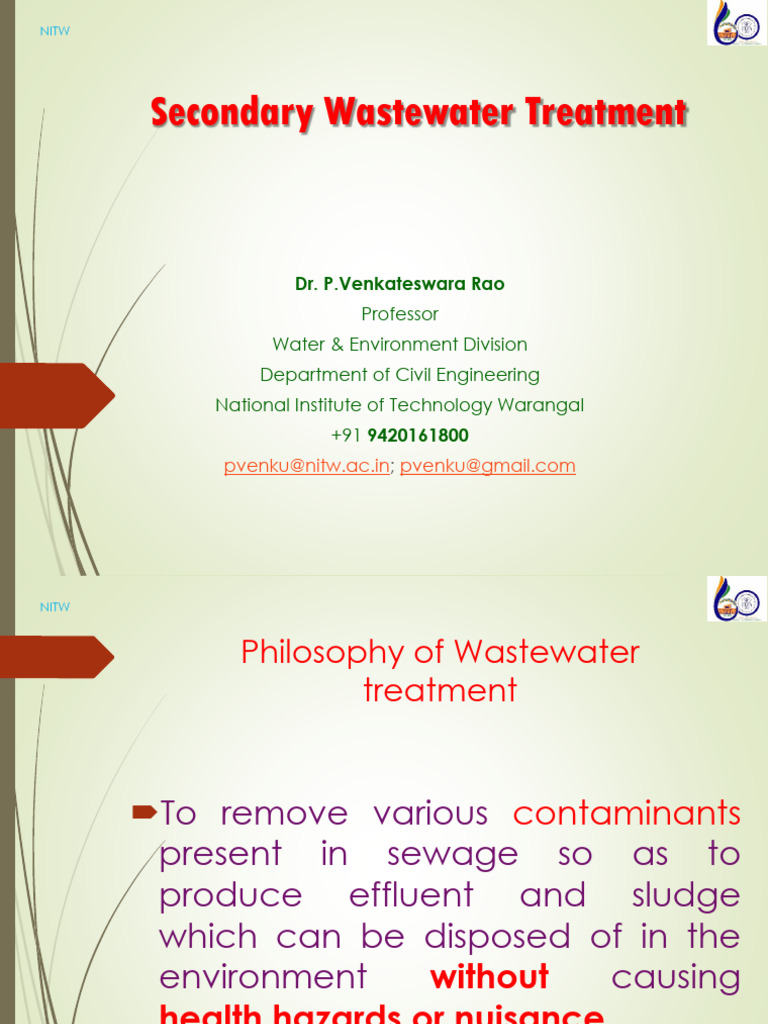 Secondary Wastewater Treatment Overview | PDF | Sewage Treatment ...