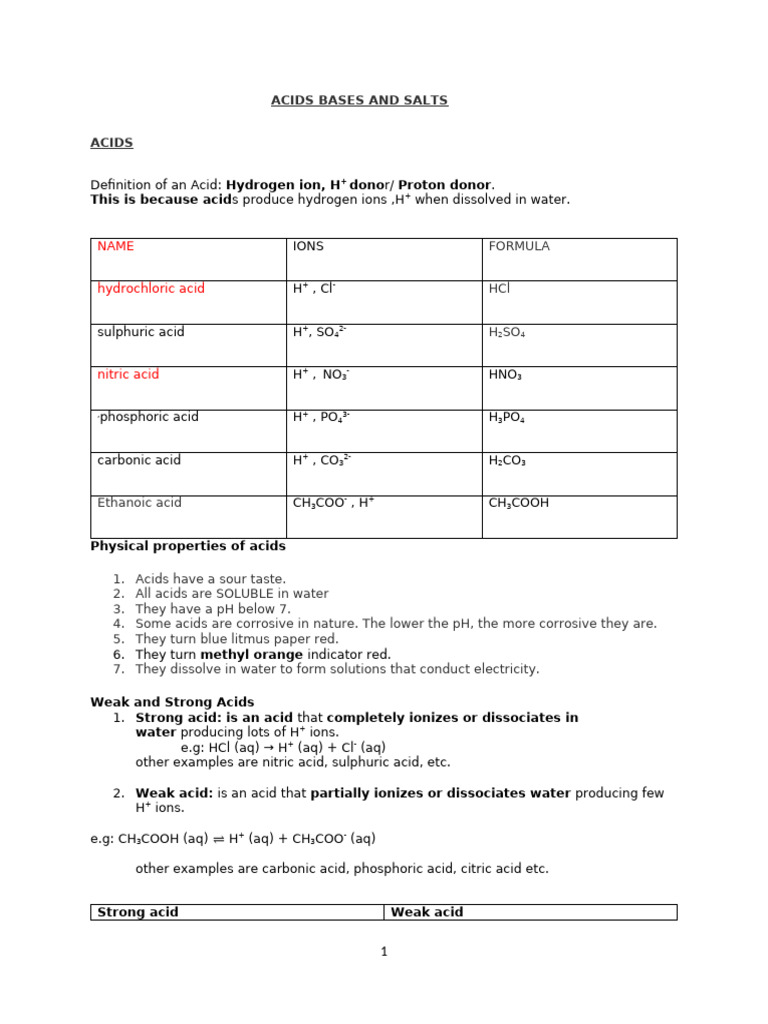 Acids, Bases and Salts 1 | PDF | Acid | Hydroxide