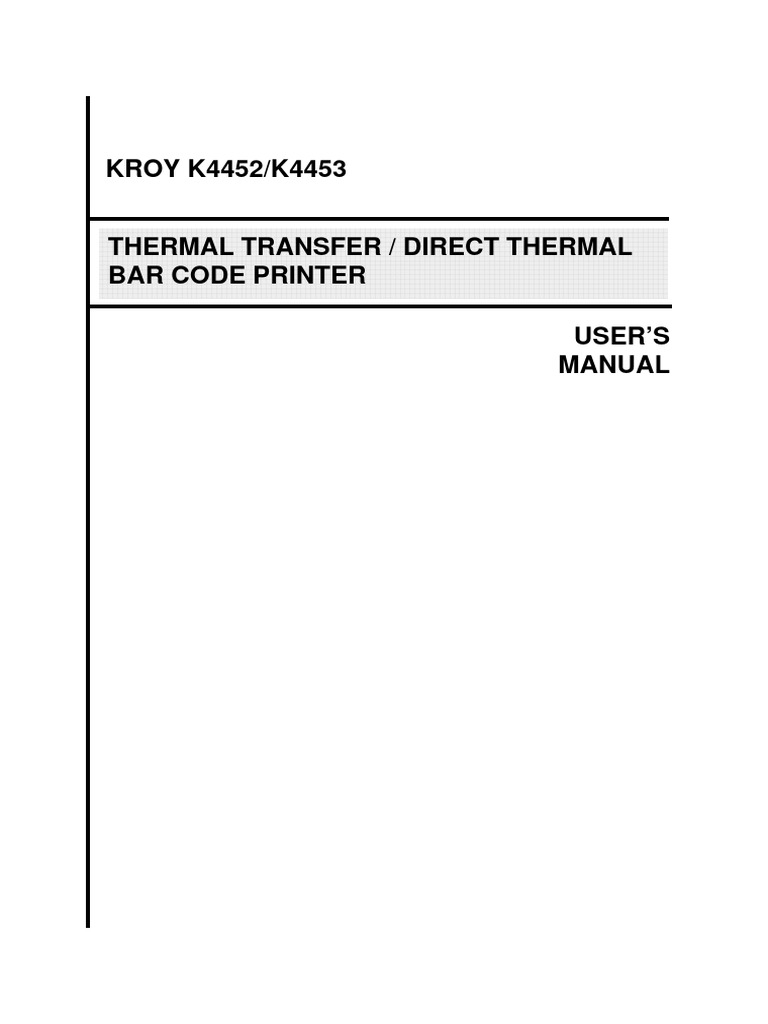 KROY K4452/K4453 Printer User Manual | PDF | Ip Address | Printer ...