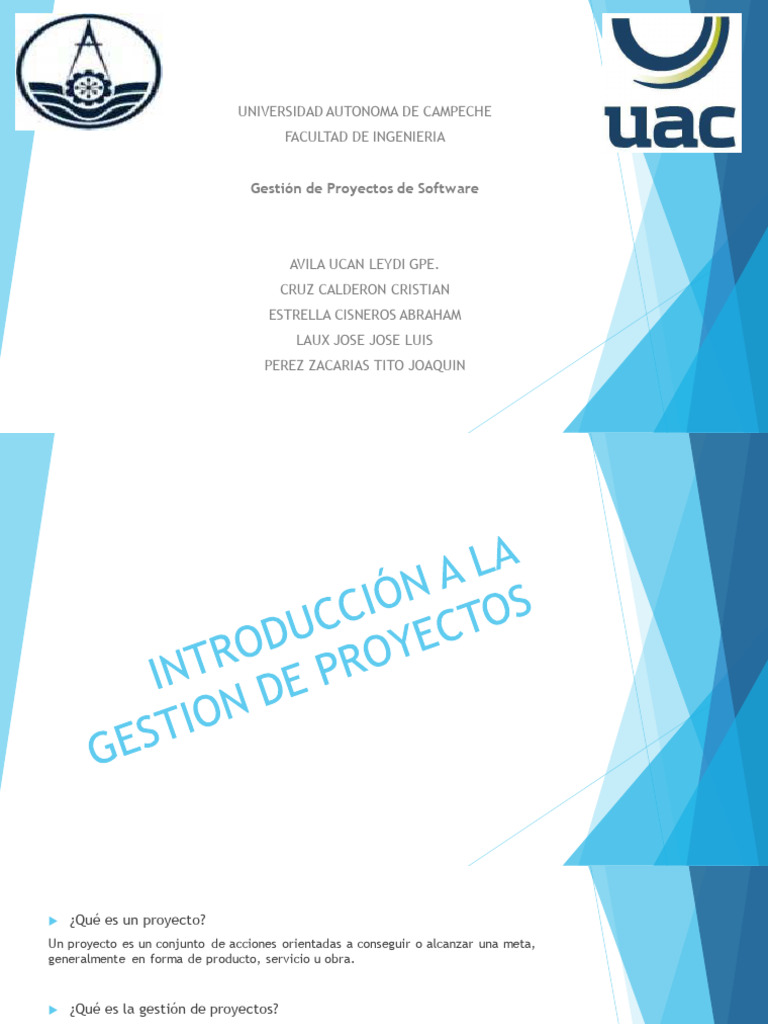 Introducción a la Gestión de Proyectos | PDF | Gestión de proyectos ...