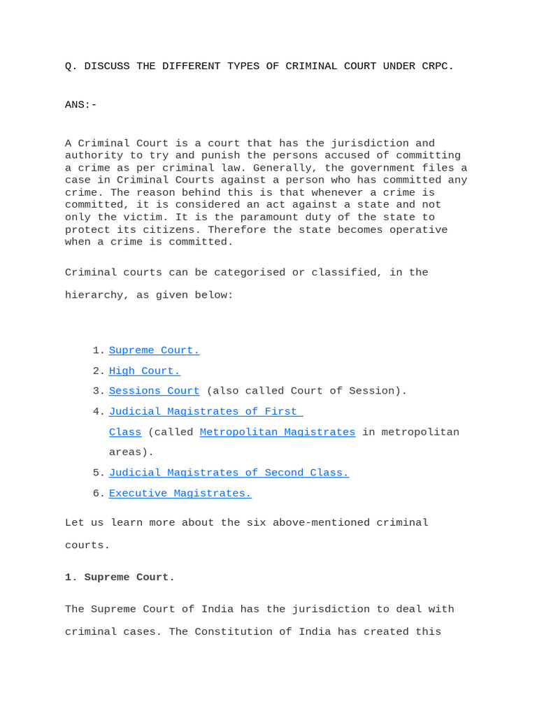 Notes and Short Notes CRPC | PDF | Bail | Magistrate