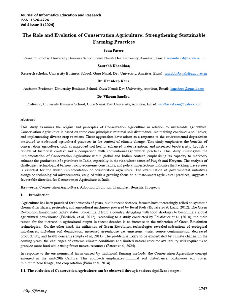 02 Conservation Agriculture Practices For Sustainable Agriculture | PDF ...