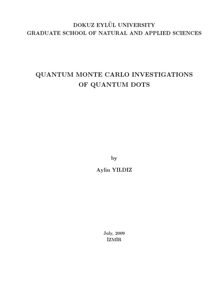 Quantum Monte Carlo Investigations | PDF | Probability Density Function ...