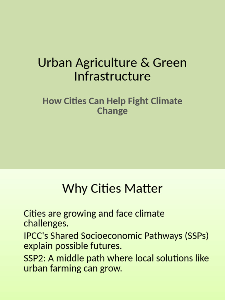 Urban Farming & Green Solutions for Cities | PDF