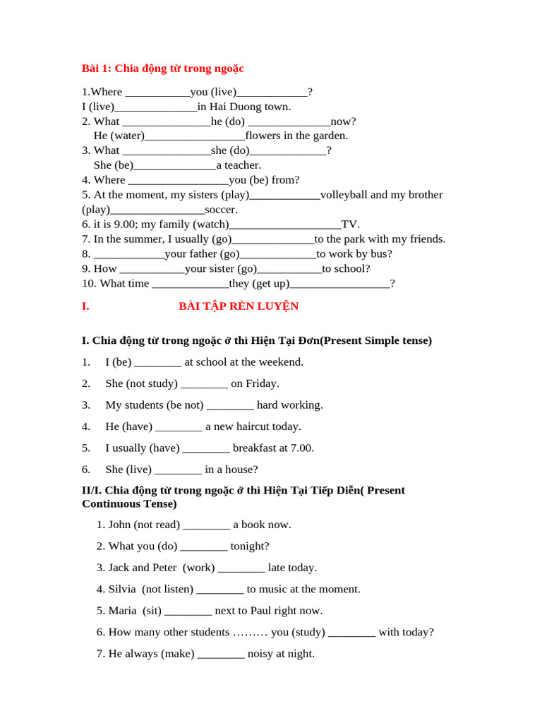 Present Simple Tense Exercises | PDF | Chess Openings | Chess
