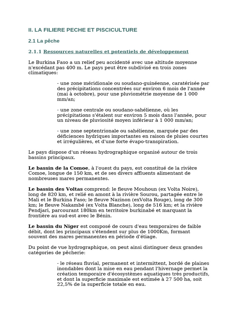 Pêche et pisciculture au Burkina Faso | PDF | Burkina Faso | Hydrologie