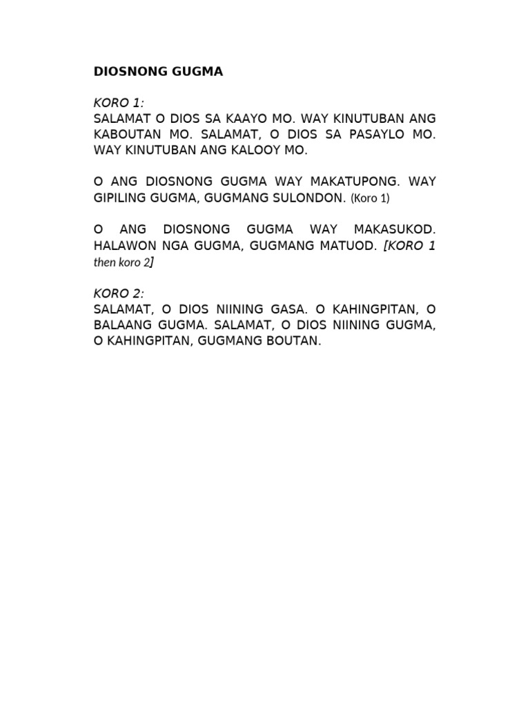 DIOSNONG-GUGMA | PDF