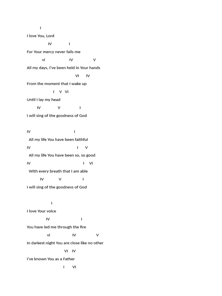 Goodness of God Lyrics | PDF