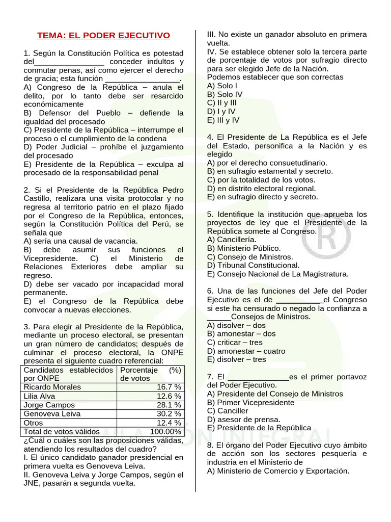 Poder Ejecutivo | PDF | Presidentes de los Estados Unidos | Gobierno ...
