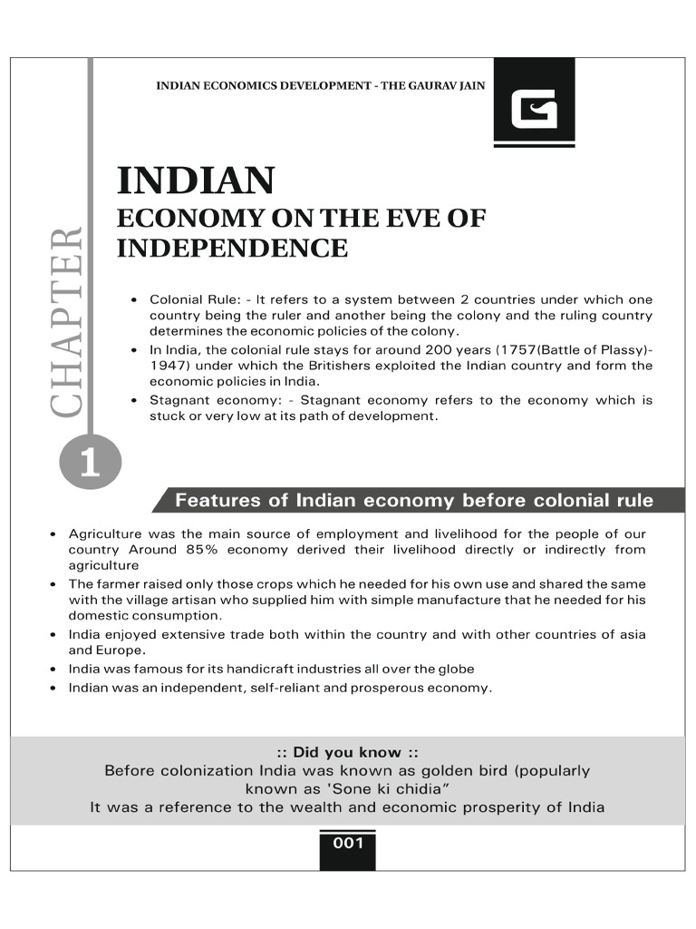 Indian Eco Development ch1 | PDF