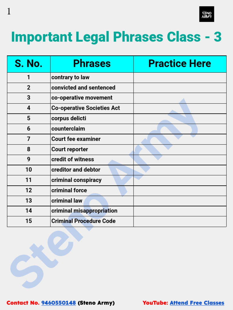 C - 3 Legal Phrases | PDF | Witness | Criminal Procedure In South Africa