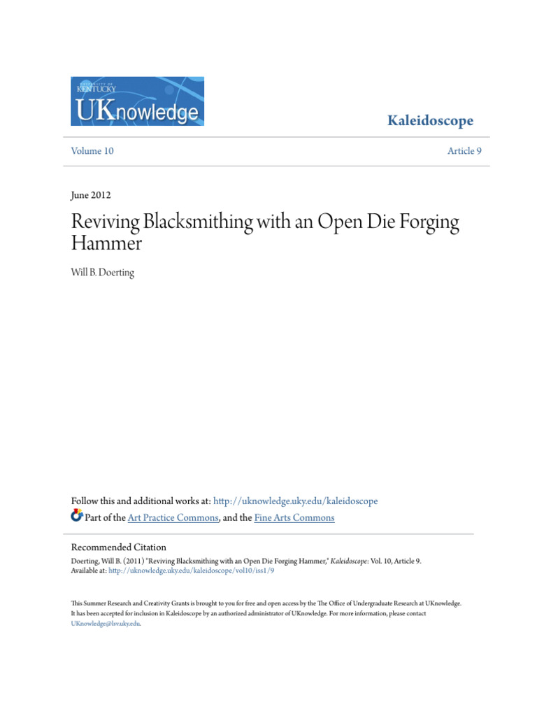 Reviving Blacksmithing with Forging Hammer | PDF | Hammer | Blacksmith