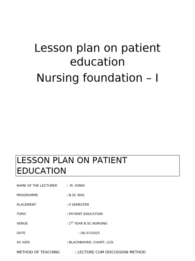 Patient Education in Nursing Curriculum | PDF | Nursing | Patient