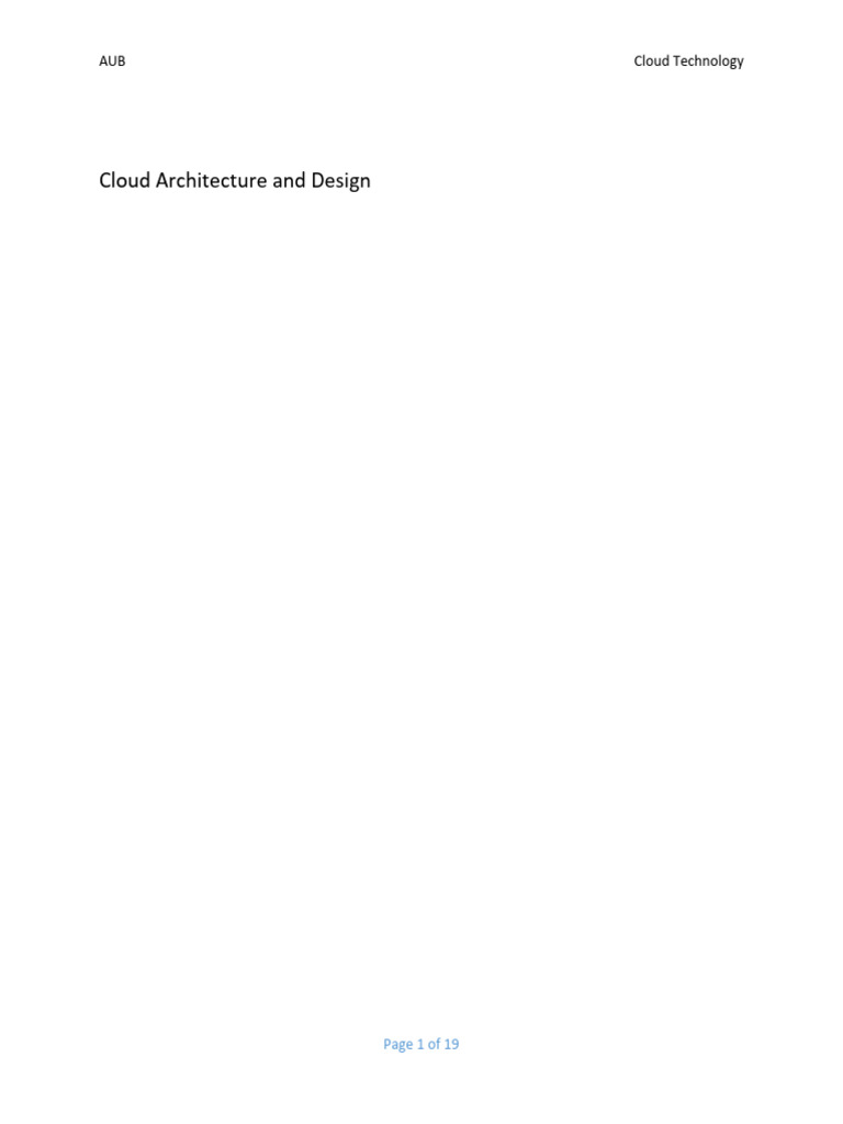 Cloud Architecture and Design | PDF | Cloud Computing | Software As A ...