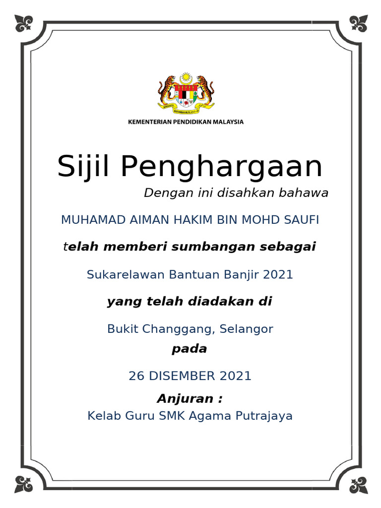 Sijil Template | PDF
