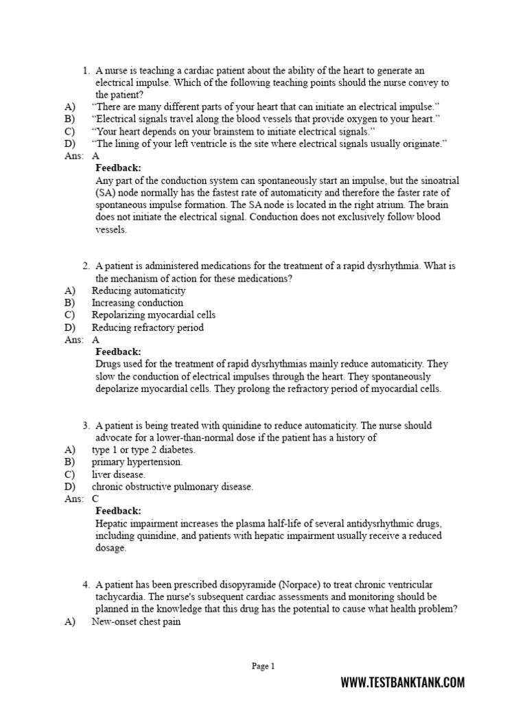 Chapter 27 - Drug Therapy For Dysrhythmias-Test-Bank-Tank - Unlocked ...