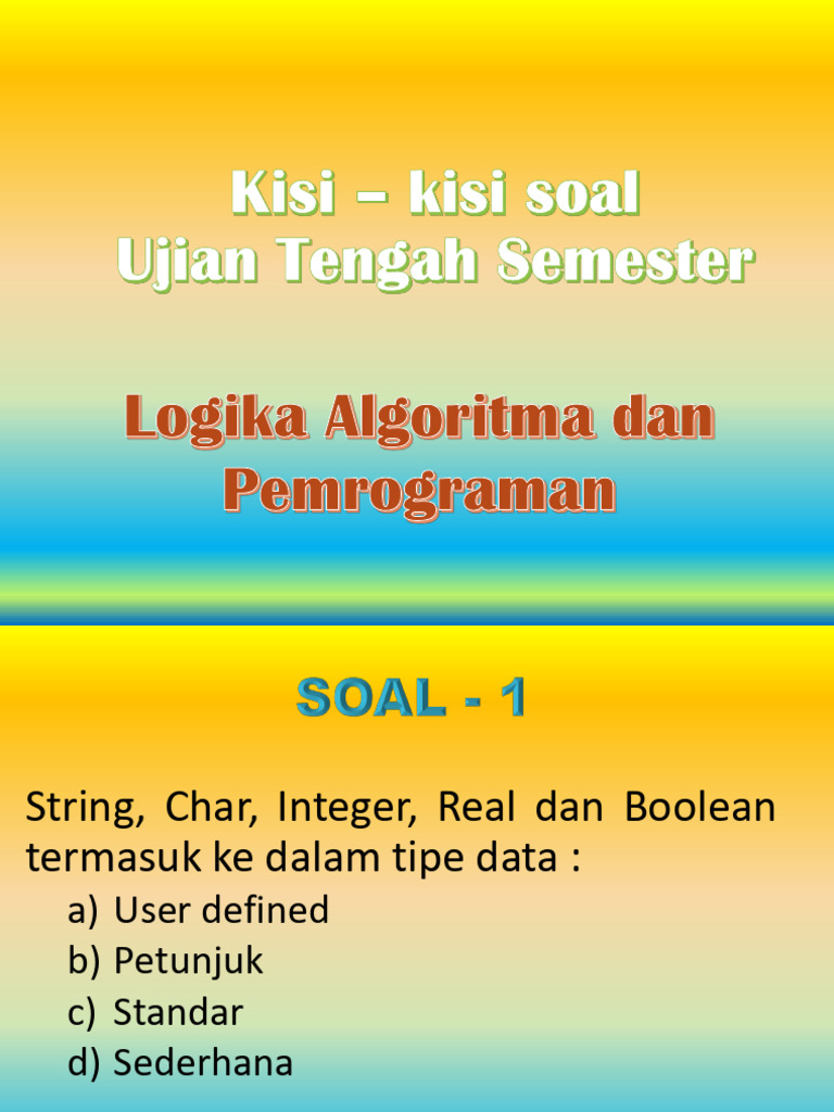 Kisi-Kisi Soal UTS Logika Algoritma | PDF