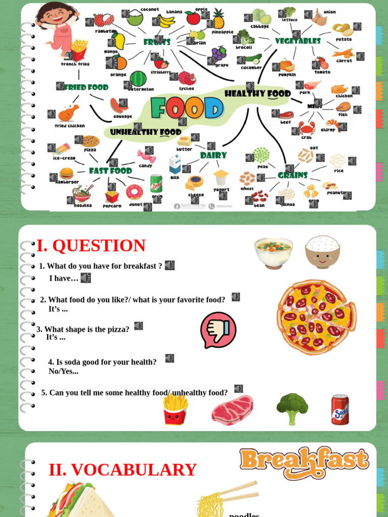 Food Vocabulary and Health Exercises | PDF