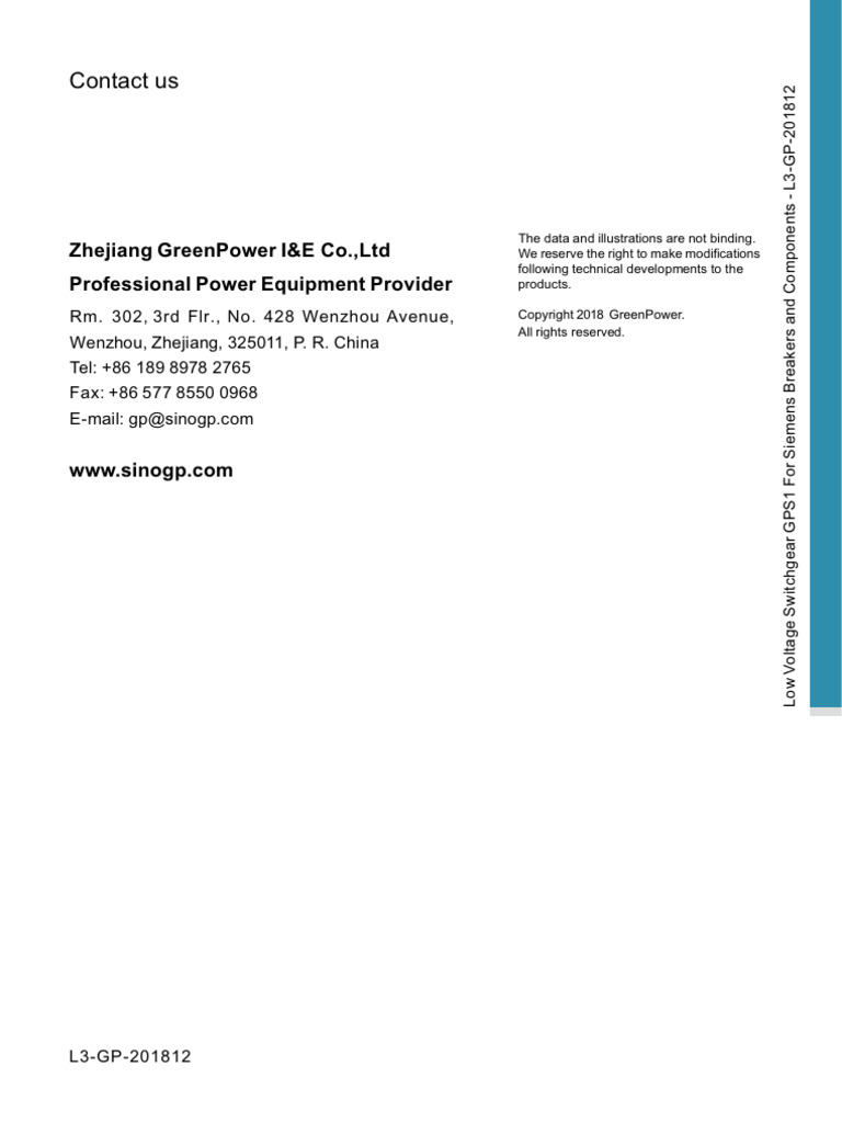 GPS1 Low Voltage Switchgear Overview | PDF | Electrical Connector ...