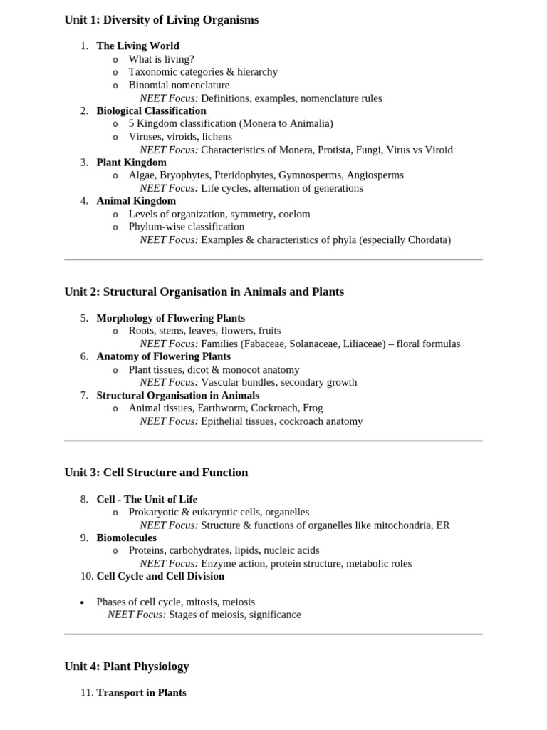 Chapter 1 Topics | PDF | Cell (Biology) | Plants