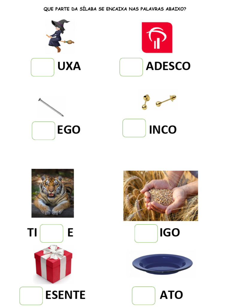Palavras com R e L no Meio da Sílaba | PDF