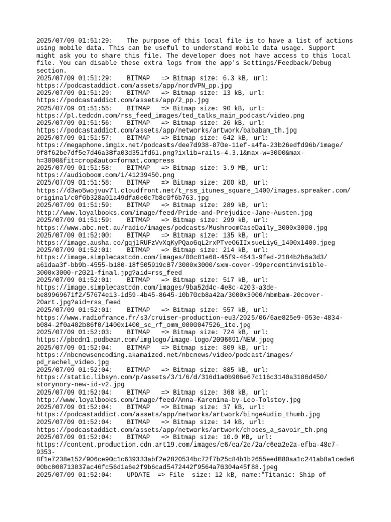 Mobile Data Usage Action Log | PDF | Computing