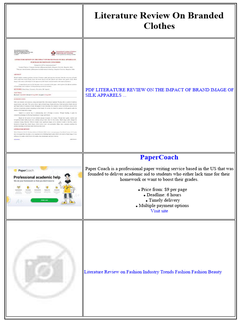 Literature Review on Branded Clothes | PDF | Brand | Retail