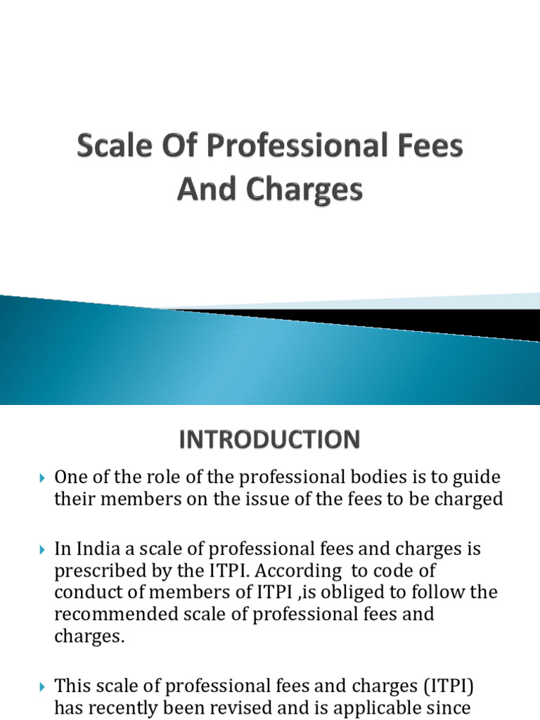 Scale of Professional Fees and Charges | PDF | Expense | Fee