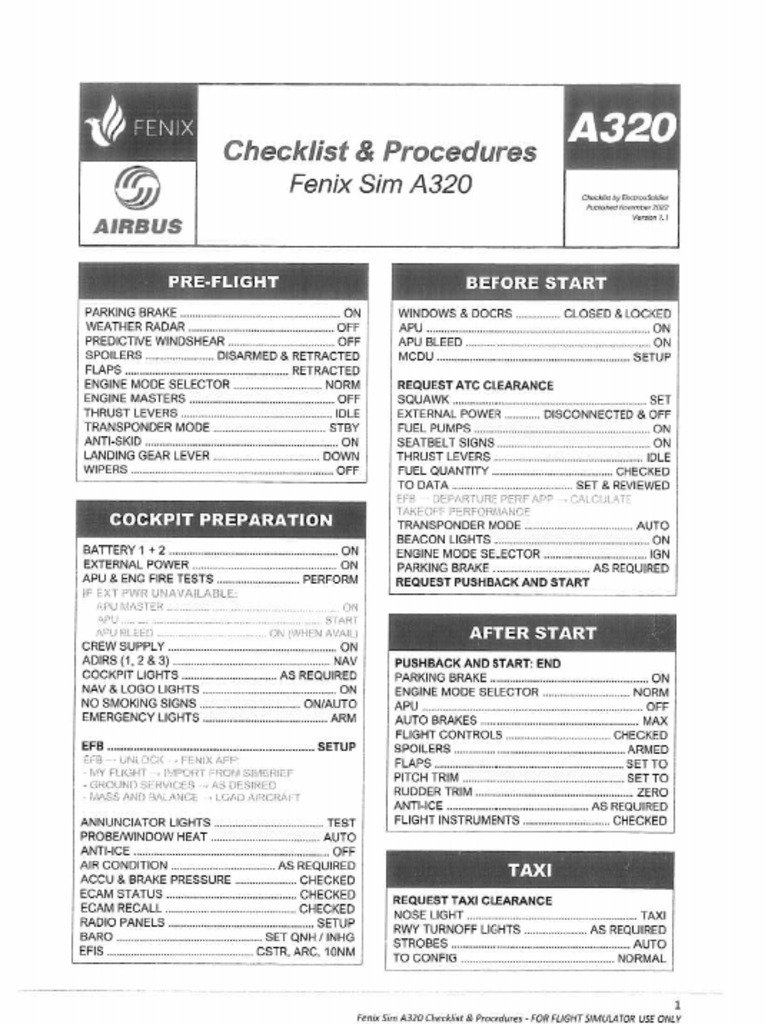 Checklist A320 | PDF