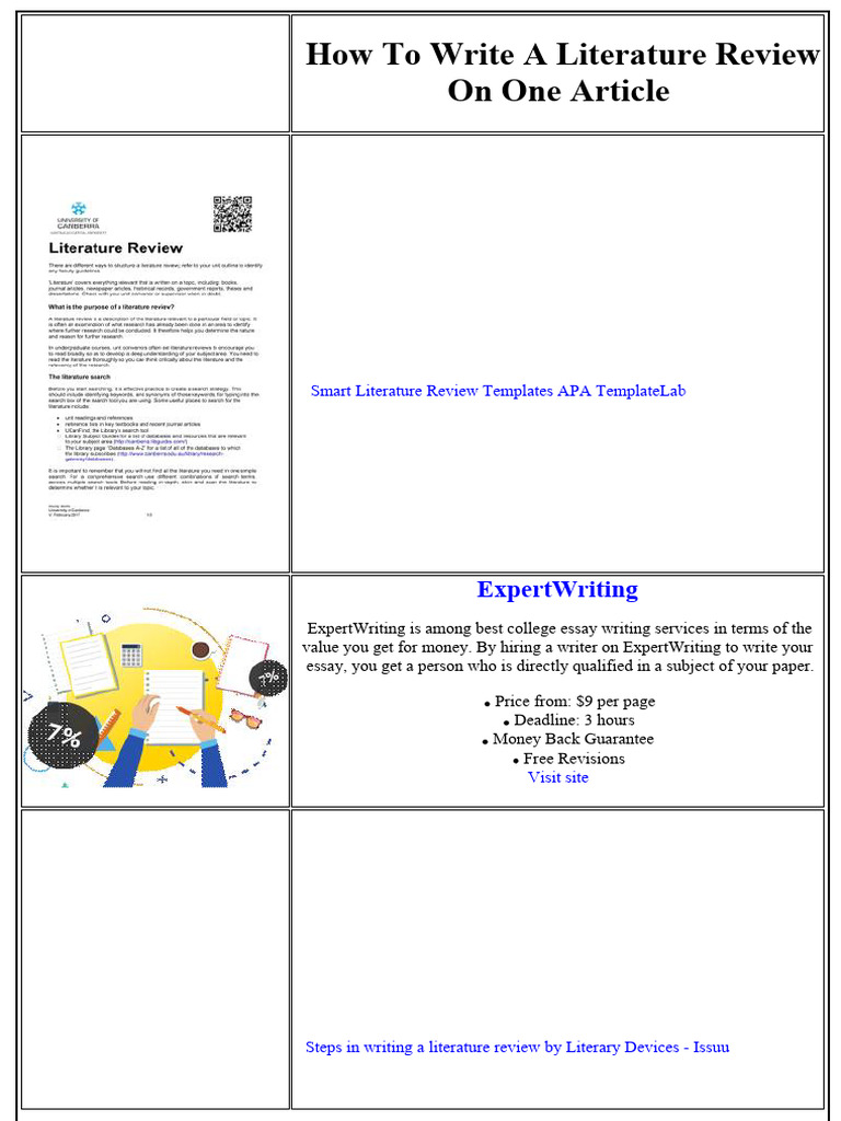 How to Write a Literature Review on One Article | PDF | Meta Analysis ...