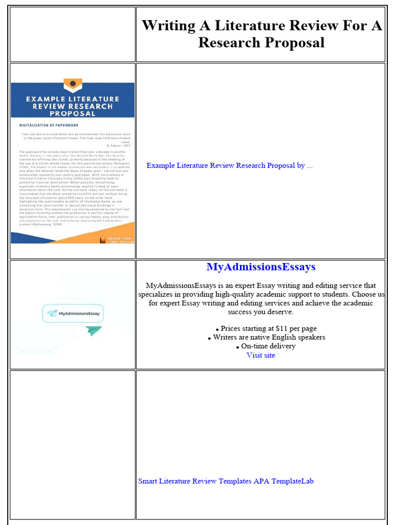 Writing A Literature Review For A Research Proposal | PDF | Thesis | Essays