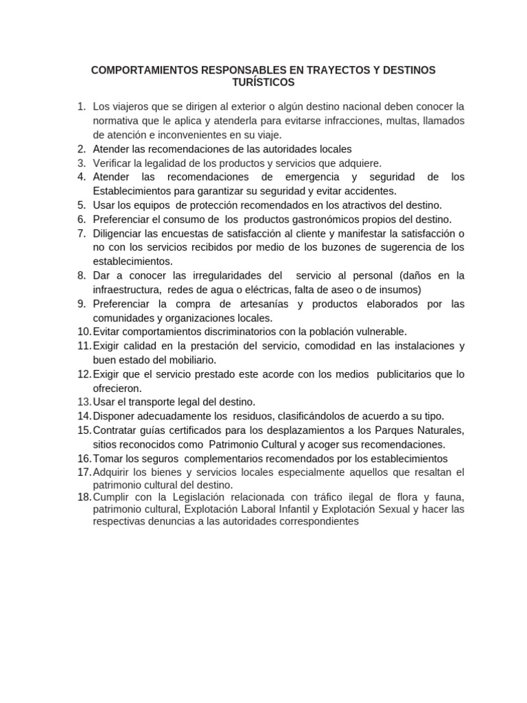 Comportamientos Responsables | PDF