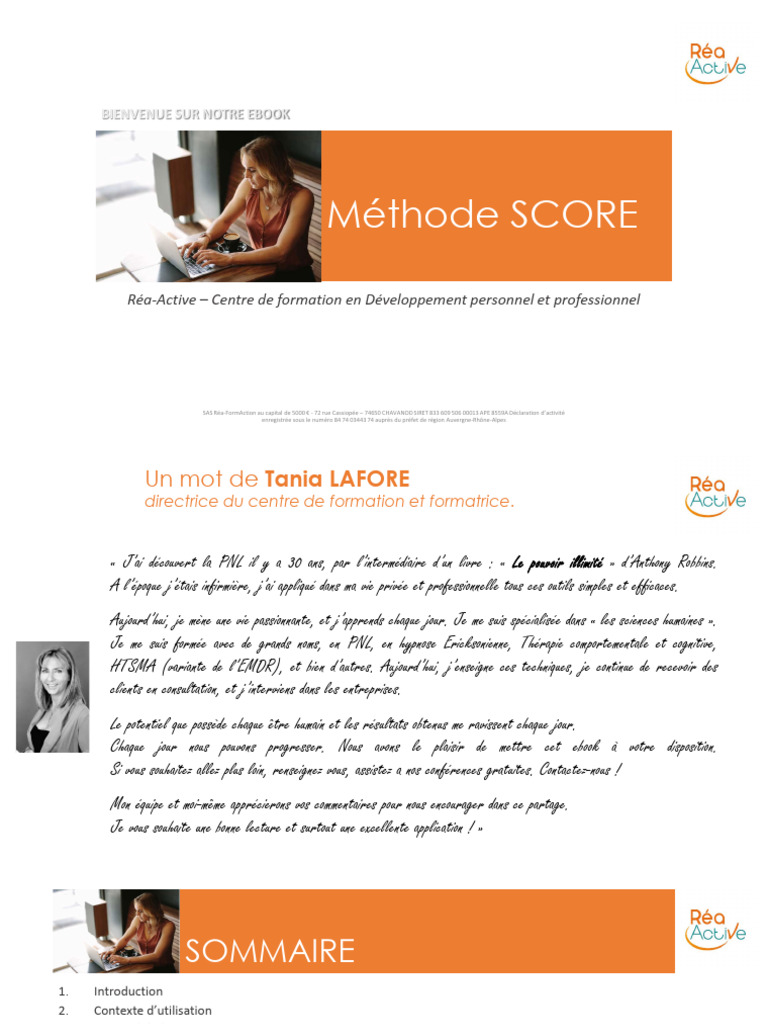 Méthode SCORE en PNL : Guide Pratique | PDF | Programmation neuro ...