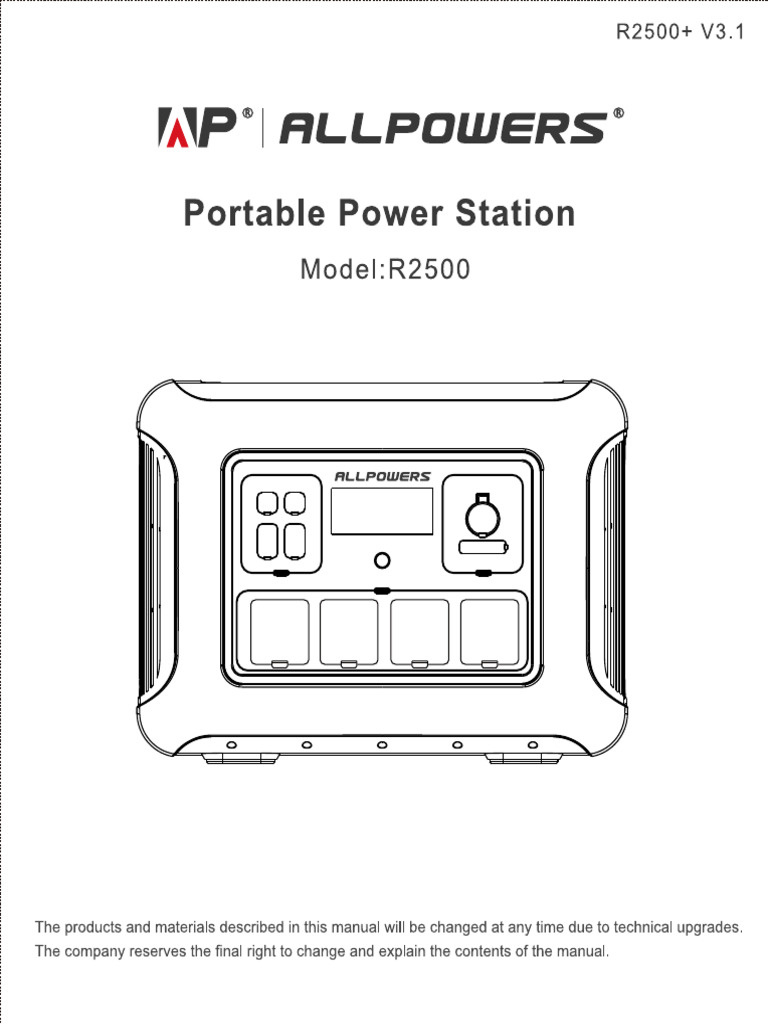 R2500 Power Station User Manual V3.1 UK de | PDF