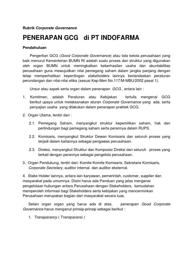 Gaji Bumn Indofarma