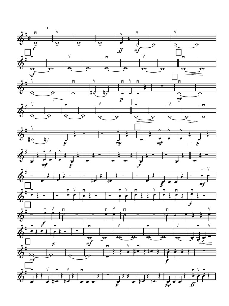 Violín II Sheet Music Transcription | PDF