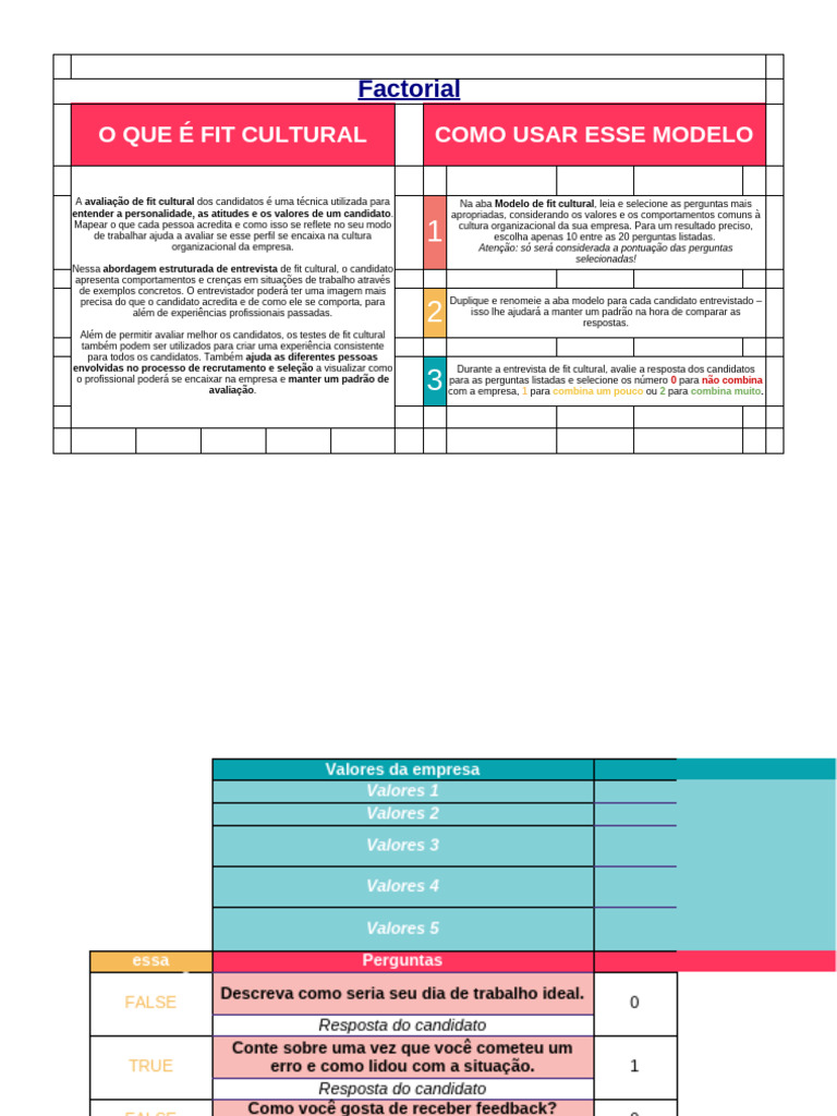 Avaliação de Fit Cultural em Recrutamento | PDF | Cultura ...