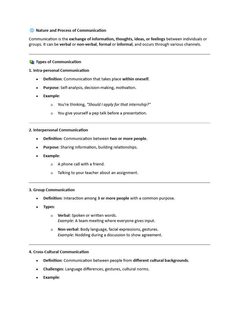 ? Nature and Process of Communication | PDF | Communication | Nonverbal ...