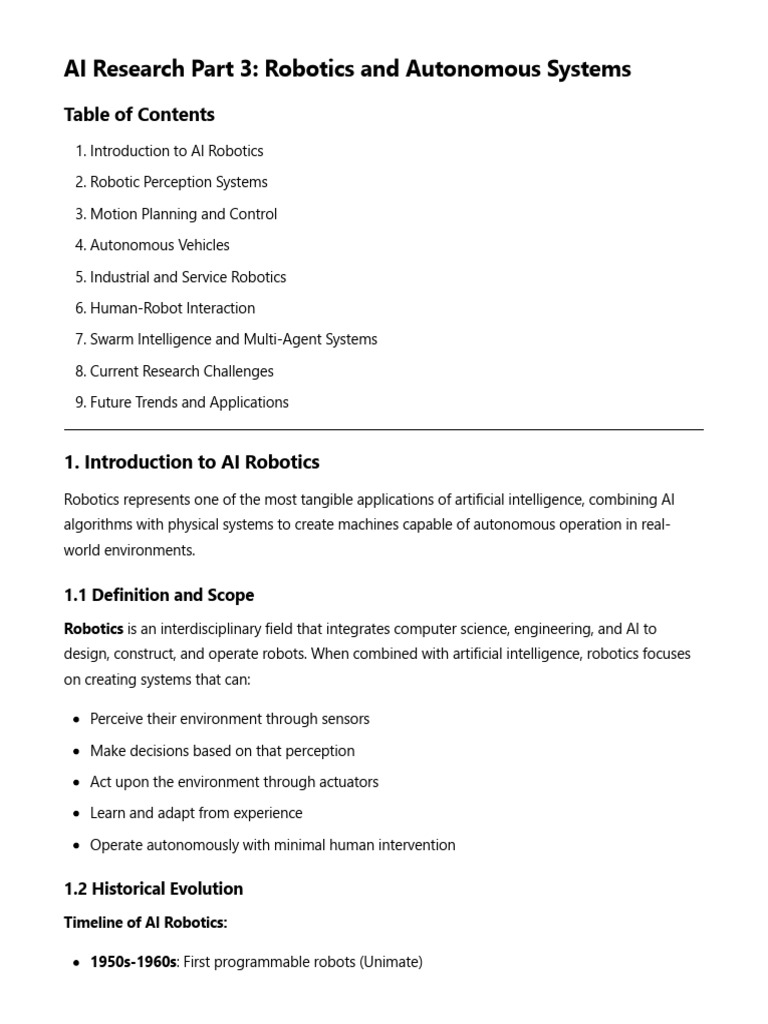 AI Robotics: Trends and Challenges | PDF | Robotics | Robot