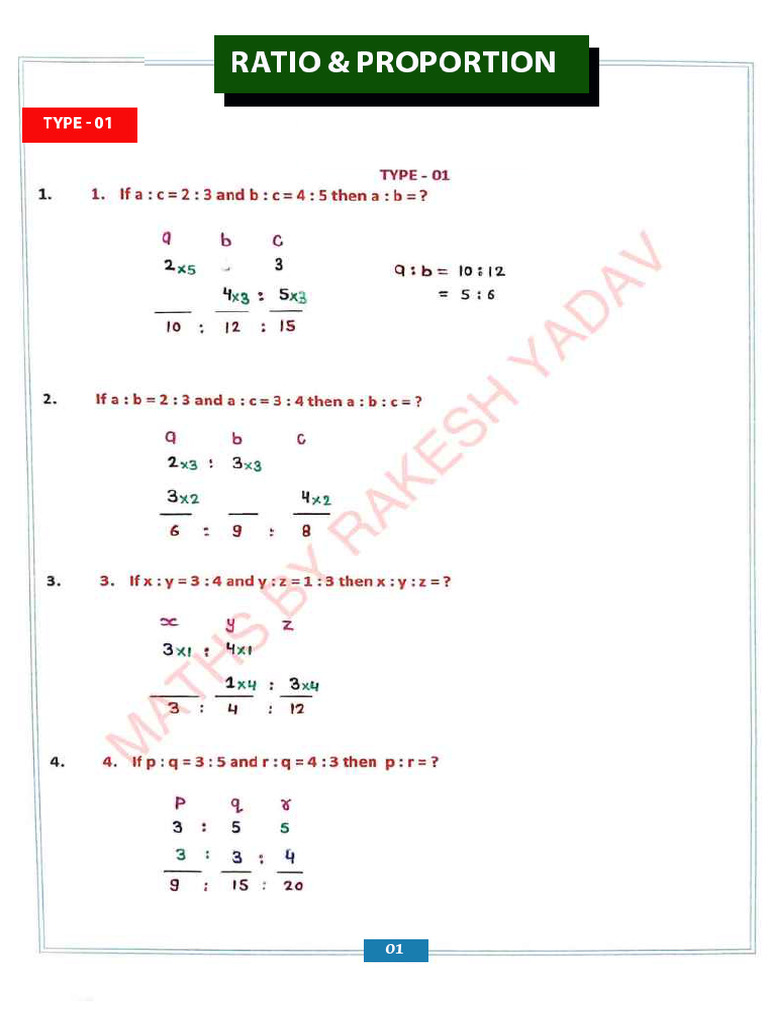 Ratio and Proportion Notes 02-06-561168 - Crwill | PDF