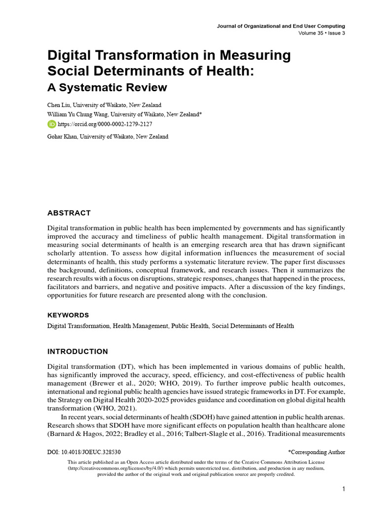 Digital_Transformation_in_Measuring_Social_Determi (1) | PDF | Cost Of ...